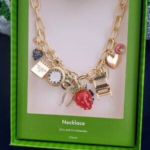 Kate Spade x Target- Gold Chunky Charm Statement Necklace, NWT